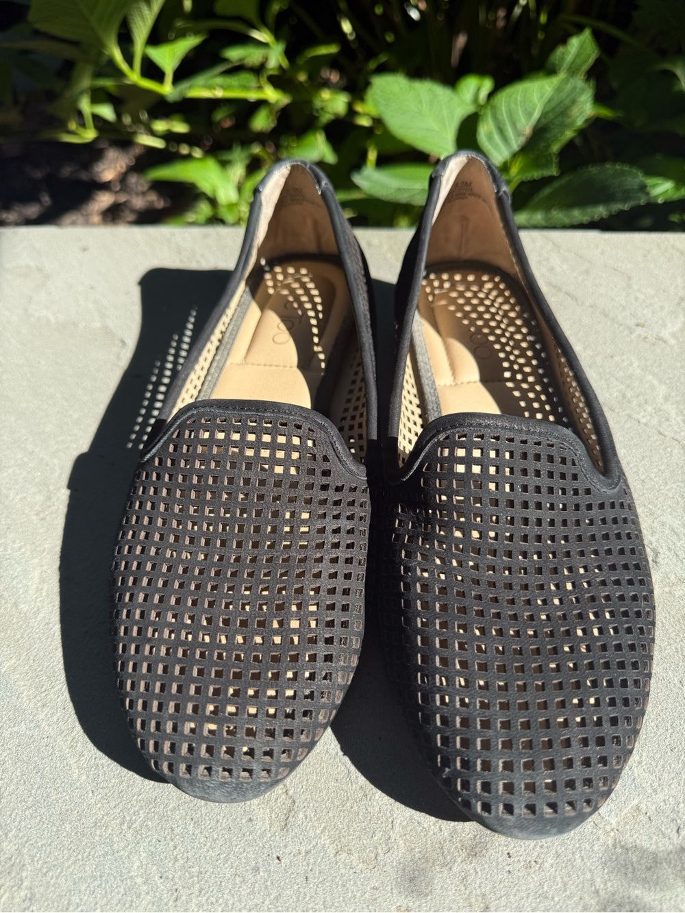 Women’s Black Perforated Slip-On Loafers